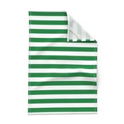 Stripes - Horizontal - 1 inch (2.54cm) - Mid Green (#00813C) & White (#FFFFFF)