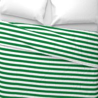 Stripes - Horizontal - 1 inch (2.54cm) - Mid Green (#00813C) & White (#FFFFFF)