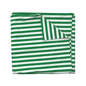 Stripes - Horizontal - 1 inch (2.54cm) - Mid Green (#00813C) & White (#FFFFFF)