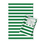 Stripes - Horizontal - 1 inch (2.54cm) - Mid Green (#00813C) & White (#FFFFFF)