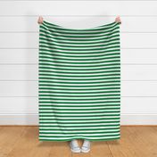 Stripes - Horizontal - 1 inch (2.54cm) - Mid Green (#00813C) & White (#FFFFFF)