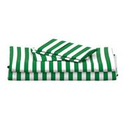 Stripes - Horizontal - 1 inch (2.54cm) - Mid Green (#00813C) & White (#FFFFFF)