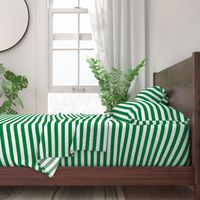 Stripes - Horizontal - 1 inch (2.54cm) - Mid Green (#00813C) & White (#FFFFFF)