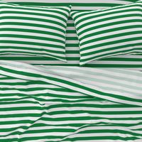 Stripes - Horizontal - 1 inch (2.54cm) - Mid Green (#00813C) & White (#FFFFFF)