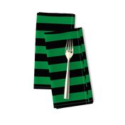 Stripes - Horizontal - 1 inch (2.54cm) - Dark Green (#00813C) & Black (#000000)
