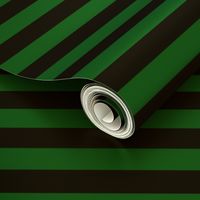 Stripes - Horizontal - 1 inch (2.54cm) - Dark Green (#00813C) & Black (#000000)