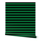 Stripes - Horizontal - 1 inch (2.54cm) - Dark Green (#00813C) & Black (#000000)