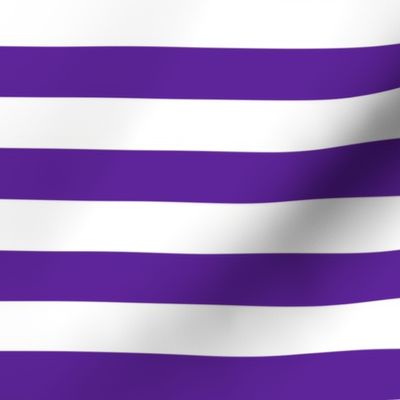 Stripes - Horizontal - 1 inch (2.54cm) - Purple (#5E259B) & White (#FFFFFF)