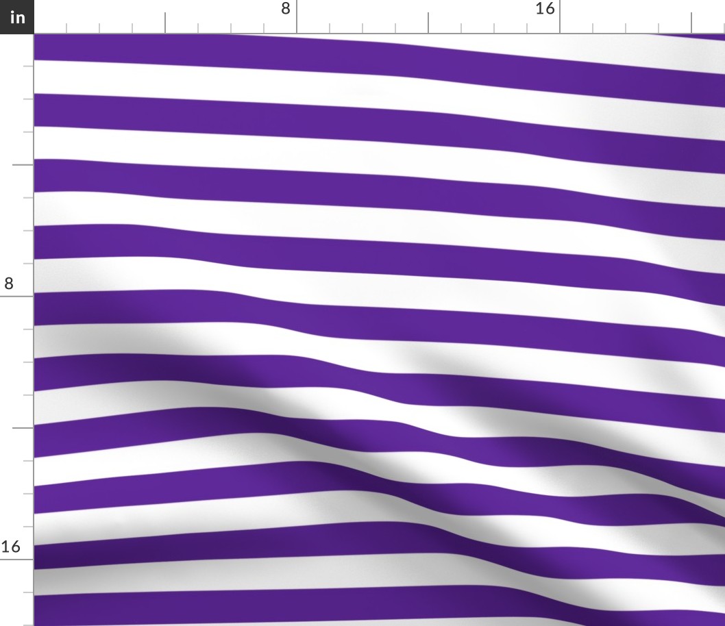 Stripes - Horizontal - 1 inch (2.54cm) - Purple (#5E259B) & White (#FFFFFF)