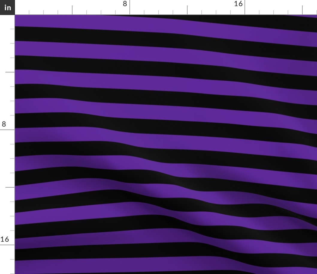 Stripes - Horizontal - 1 inch (2.54cm) - Purple (#5E259B) & Black (#000000)