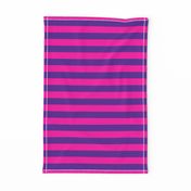 Stripes - Horizontal - 1 inch (2.54cm) - Pink (#FF00AA) and Dark Purple (#5E259B)
