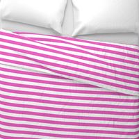 Stripes - Horizontal - 1 inch (2.54cm) - Light Pink (#E95FBE) & White (#FFFFFF)