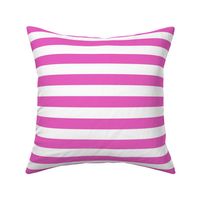 Stripes - Horizontal - 1 inch (2.54cm) - Light Pink (#E95FBE) & White (#FFFFFF)