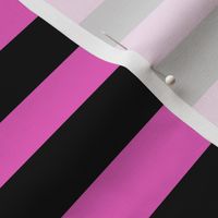 Stripes - Horizontal - 1 inch (2.54cm) - Light Pink (#E95FBE) & Black (#000000)