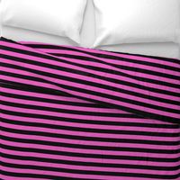 Stripes - Horizontal - 1 inch (2.54cm) - Light Pink (#E95FBE) & Black (#000000)