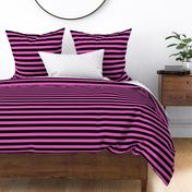 Stripes - Horizontal - 1 inch (2.54cm) - Light Pink (#E95FBE) & Black (#000000)