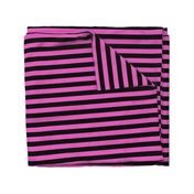 Stripes - Horizontal - 1 inch (2.54cm) - Light Pink (#E95FBE) & Black (#000000)