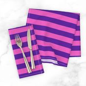 Stripes - Horizontal - 1 inch (2.54cm) - Pink (E95FBE) & Purple (5E259B)