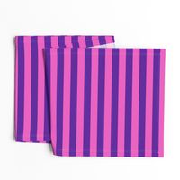 Stripes - Horizontal - 1 inch (2.54cm) - Pink (E95FBE) & Purple (5E259B)