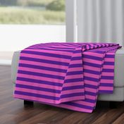 Stripes - Horizontal - 1 inch (2.54cm) - Pink (E95FBE) & Purple (5E259B)