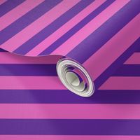 Stripes - Horizontal - 1 inch (2.54cm) - Pink (E95FBE) & Purple (5E259B)