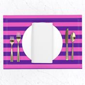 Stripes - Horizontal - 1 inch (2.54cm) - Pink (E95FBE) & Purple (5E259B)