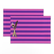 Stripes - Horizontal - 1 inch (2.54cm) - Pink (E95FBE) & Purple (5E259B)