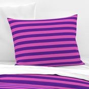 Stripes - Horizontal - 1 inch (2.54cm) - Pink (E95FBE) & Purple (5E259B)