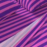 Stripes - Horizontal - 1 inch (2.54cm) - Pink (E95FBE) & Purple (5E259B)