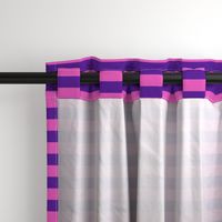 Stripes - Horizontal - 1 inch (2.54cm) - Pink (E95FBE) & Purple (5E259B)