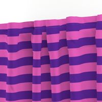 Stripes - Horizontal - 1 inch (2.54cm) - Pink (E95FBE) & Purple (5E259B)