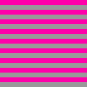 Stripes - Horizontal - 1 inch (2.54cm) - Pink (#FF00AA) and Grey (#99999A)