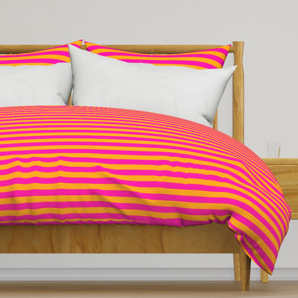 Stripes - Horizontal - 1 inch (2.54cm) - Pink (#FF00AA) and Light Orange (#FFAA00)