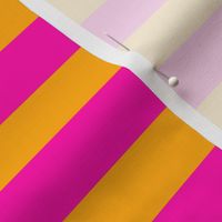 Stripes - Horizontal - 1 inch (2.54cm) - Pink (#FF00AA) and Light Orange (#FFAA00)