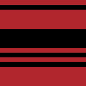 Stripes - Horizontal - Dark Red (B1252C) on Black (000000)