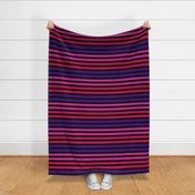 Stripes - Horizontal - 1 inch (2.54cm) - Medium Pink (#DD2695), Dark Pink (#D30053) & Purple (#4D008A) on Black (#000000)