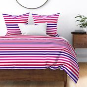 Stripes - Horizontal - 1 inch (2.54cm) - Pink (#DD2695), Dark Pink (#D30053) & Purple (#4D008A) on White (#FFFFFF)