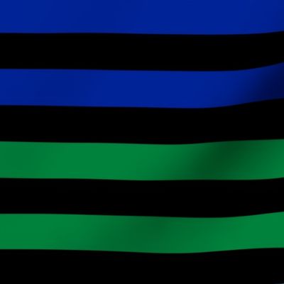 Stripes - Horizontal - 1 inch (2.54cm) - Light Blue (#0081C8), Dark Blue (#002398) & Dark Green (#00813C) on Black (#000000)