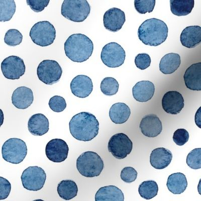 Watercolor Polka Dot in Blue