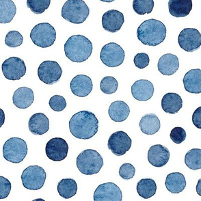 Watercolor Polka Dot in Blue