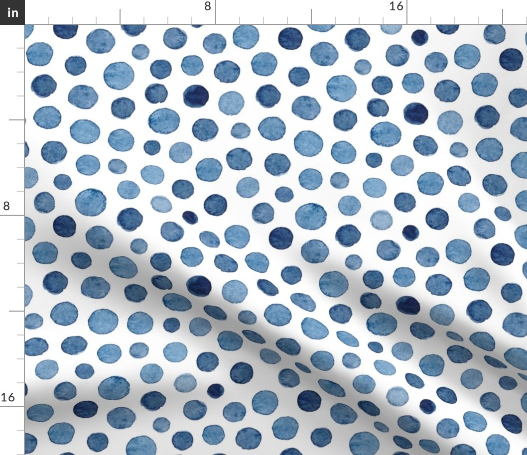 Watercolor Polka Dot in Blue