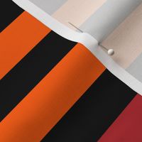 Stripes - Horizontal - 1 inch (2.54cm) - Red (#B1252C), Red (#E0201B) & Orange (#FF5F00) on Black (#000000)