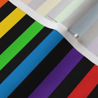 Stripes - Horizontal - 0.5 inch (1.27cm) - Black & Rainbow