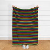 Stripes - Horizontal - 0.5 inch (1.27cm) - Black & Rainbow