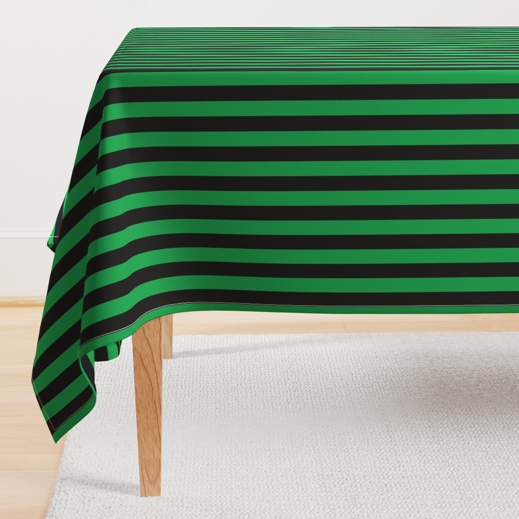 Stripes - Vertical - 1 inch (2.54cm) - Dark Green (#00813C) & Black