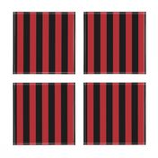 Stripes - Vertical - 1 inch (2.54cm) - Dark Red (#B1252C) & Black