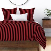 Stripes - Vertical - 1 inch (2.54cm) - Dark Red (#B1252C) & Black