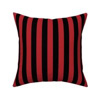 Stripes - Vertical - 1 inch (2.54cm) - Dark Red (#B1252C) & Black