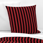 Stripes - Vertical - 1 inch (2.54cm) - Dark Red (#B1252C) & Black