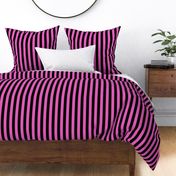 Stripes - Vertical - 1 inch (2.54cm) - Light Pink (#E95FBE) & Black (#000000)